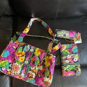 Vera Bradley satchel/wallet/umbrella